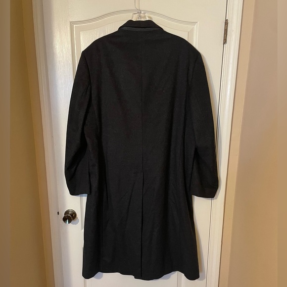 Pronto Moda Men’s 'HARVARD’ Cashmere Long Top Over Coat 46 L Charcoal Gray - Picture 4 of 9